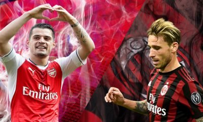 Arsenal-AC-Milan-Xhaka-vs-Baglia